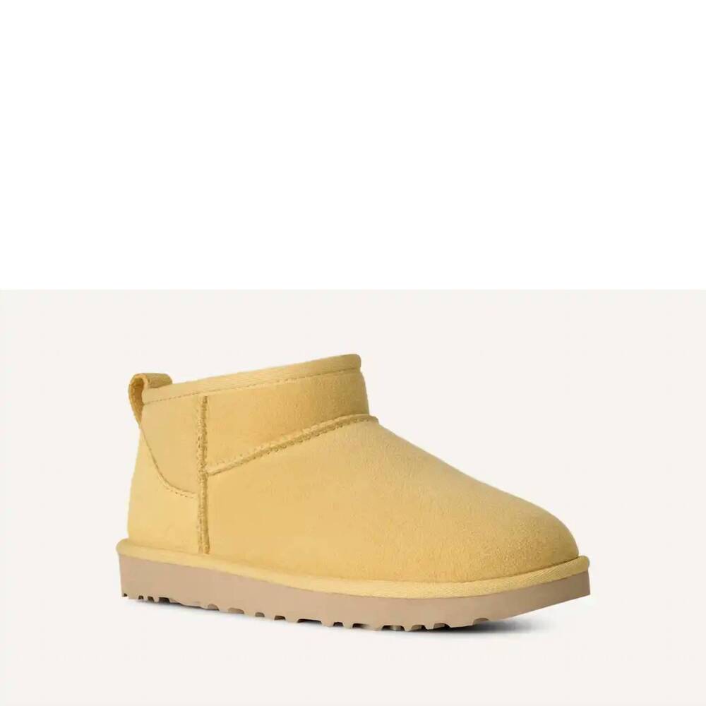 NEW UGG women's classic ultra mini boot in muted mustard